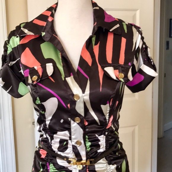 XOXO BUTTON UP DRESS WITH REMOVABLE BELT - Picture 5 of 10